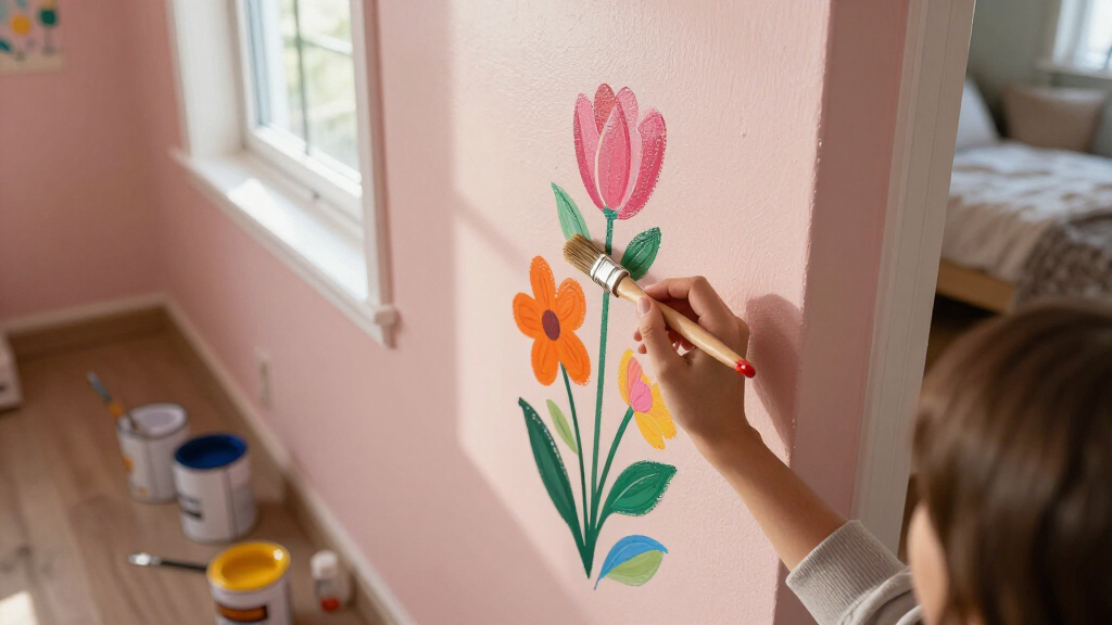 Her Sister Painted Flowers On Her Hallway Walls — Now It’s A Colorful Escape