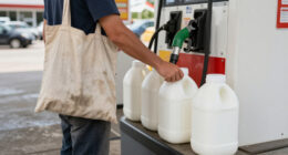 Why People Are Bringing Empty Milk Gallons To The Gas Station