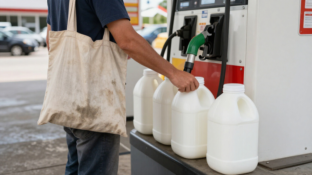 Why People Are Bringing Empty Milk Gallons To The Gas Station