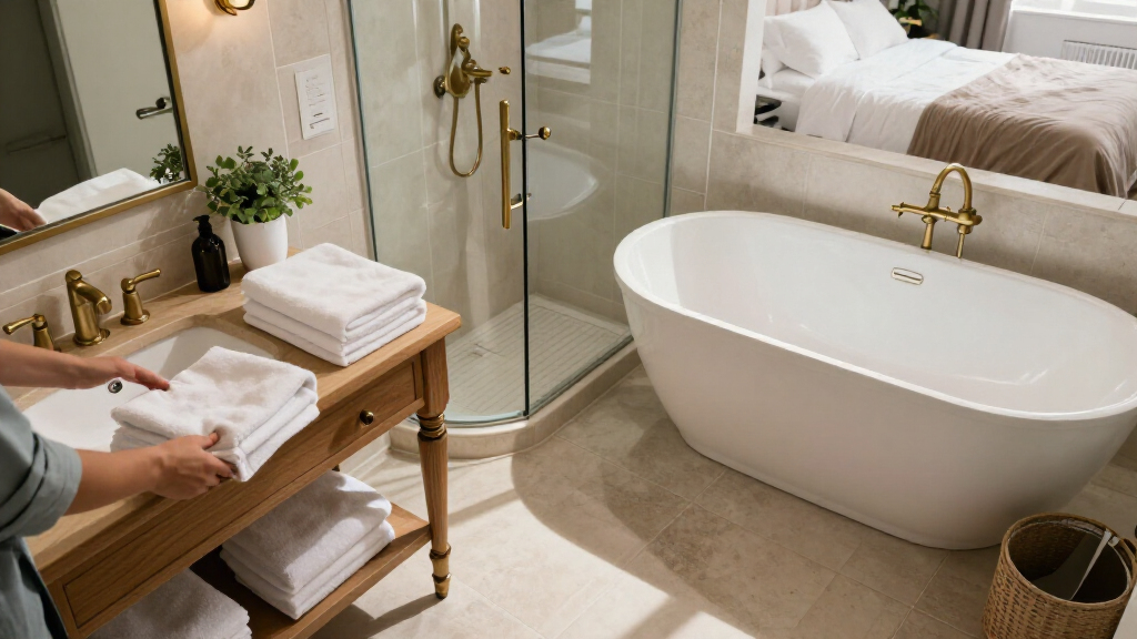 A Clever Layout Turned This Awkward-shaped Room Into A Luxe Hotel-style Bathroom