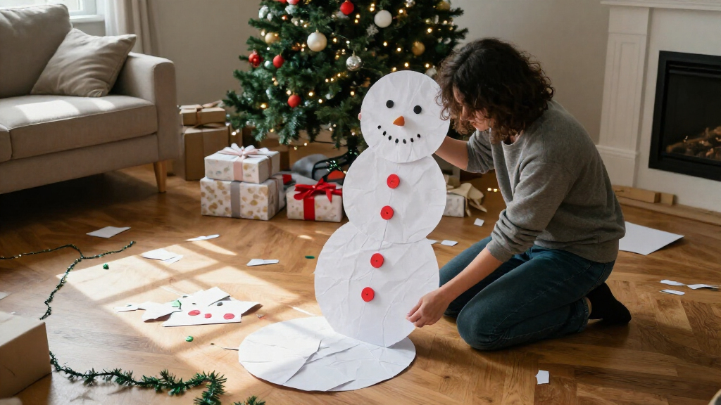 Forget A Second Christmas Tree, Habitat's Supersized Paper Snowman Is The Best Way To Make A Statement This Festive Season For Under £20