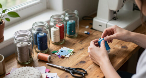 Savvy Upcyclers Transform Old Glass Jars Into A Sewing Kit With An Impressive DIY