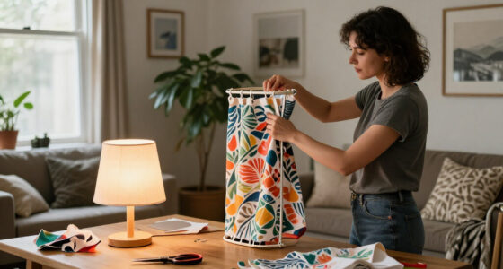 Woman Transforms Shower Curtains Into A Stunning Custom Lampshade